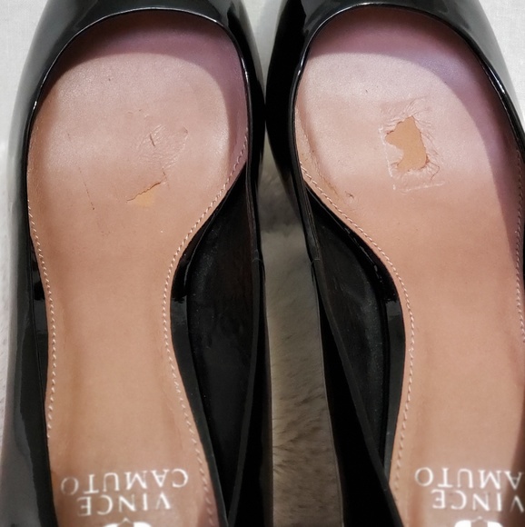 Vince Camuto black peep toe heels - Picture 7 of 8